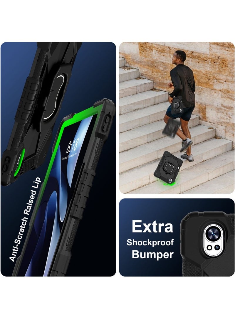 Fankalo Tablet Case for Huawei MatePad 12X 12 inch 360 Degree Rotating Multi-Function Grip Bracket Full Protective Shockproof Cover with Shoulder Strap Black - Image 3