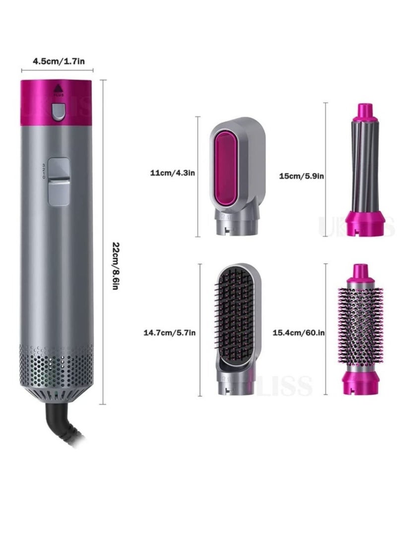 ELTRAZONE high quality Curling Iron 5 in 1 Hot Air Styler Curler Brush, Negative Lonic Hair Straightener Hot Air Styler Hair Brush, Curl & Straight 3-in Ion Styler, Hair Dryer Comb Ideal Curly Hair - Image 4