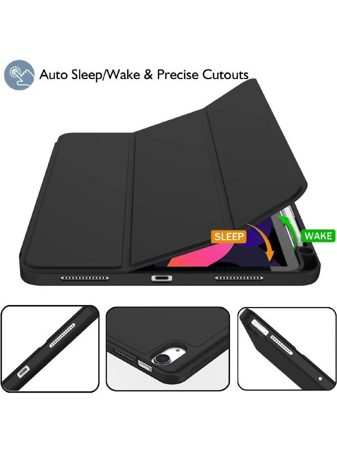 iPad Air 5th Generation Case 2022/iPad Air 4th Generation Case 2020 10.9 Inch with Pencil Holder, Support Touch ID and Auto Wake/Sleep, Trifold Stand Smart Case (Black) - Image 3