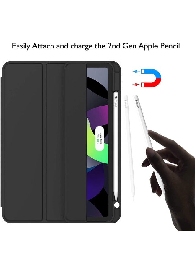 iPad Air 5th Generation Case 2022/iPad Air 4th Generation Case 2020 10.9 Inch with Pencil Holder, Support Touch ID and Auto Wake/Sleep, Trifold Stand Smart Case (Black) - Image 2