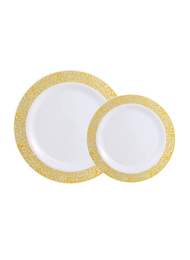 AIWANTO 175pcs Disposable Plates Party Plates Dinnerware Set With Spoons Party Plates Set Dinner Set  - Image 3