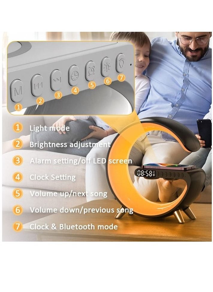 Techie - Smart light sound machine App Control Fast Wireless Charger RGB Light BT Speaker Sunrise Alarm Clock - Image 1