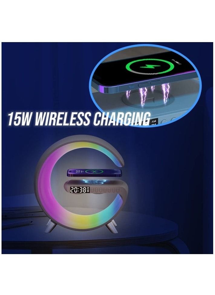 Techie - Smart light sound machine App Control Fast Wireless Charger RGB Light BT Speaker Sunrise Alarm Clock - Image 1