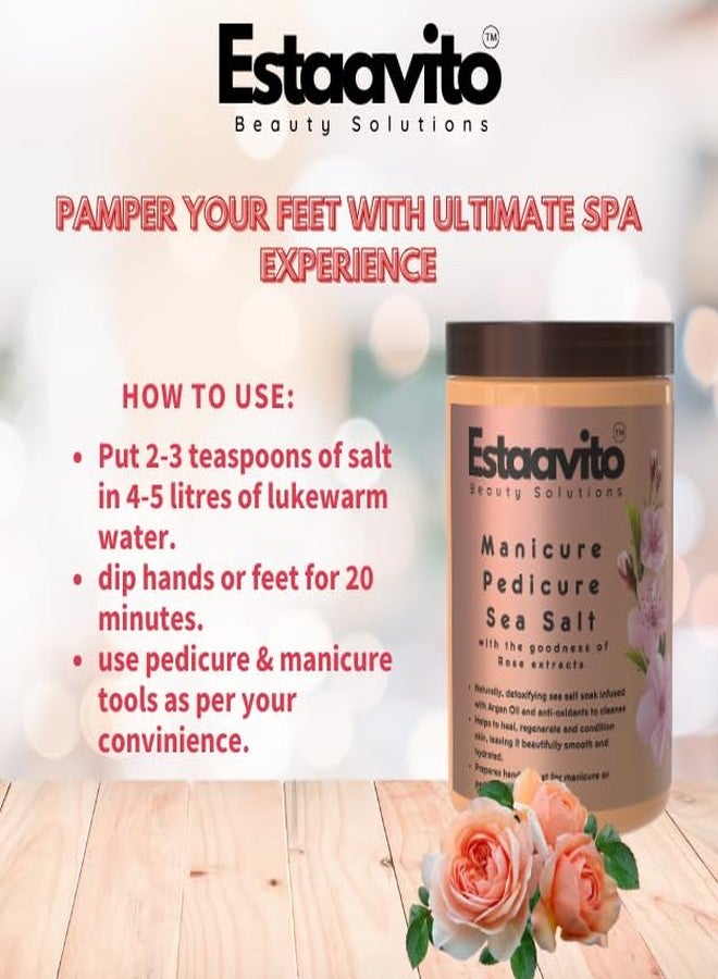 Estavito Moisturizing Sea Salt for Manicure and Pedicure with Essential oils, For Tan and Dead Skin Removal 750 Gms | FOOT SOAK| PEDICURE SALT| - Image 3