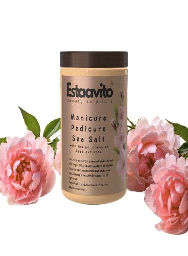 Estavito Moisturizing Sea Salt for Manicure and Pedicure with Essential oils, For Tan and Dead Skin Removal 750 Gms | FOOT SOAK| PEDICURE SALT| - Image 1