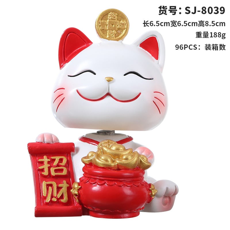 Creative Resin Cat Figurine Home Decor Lucky Bag Cat