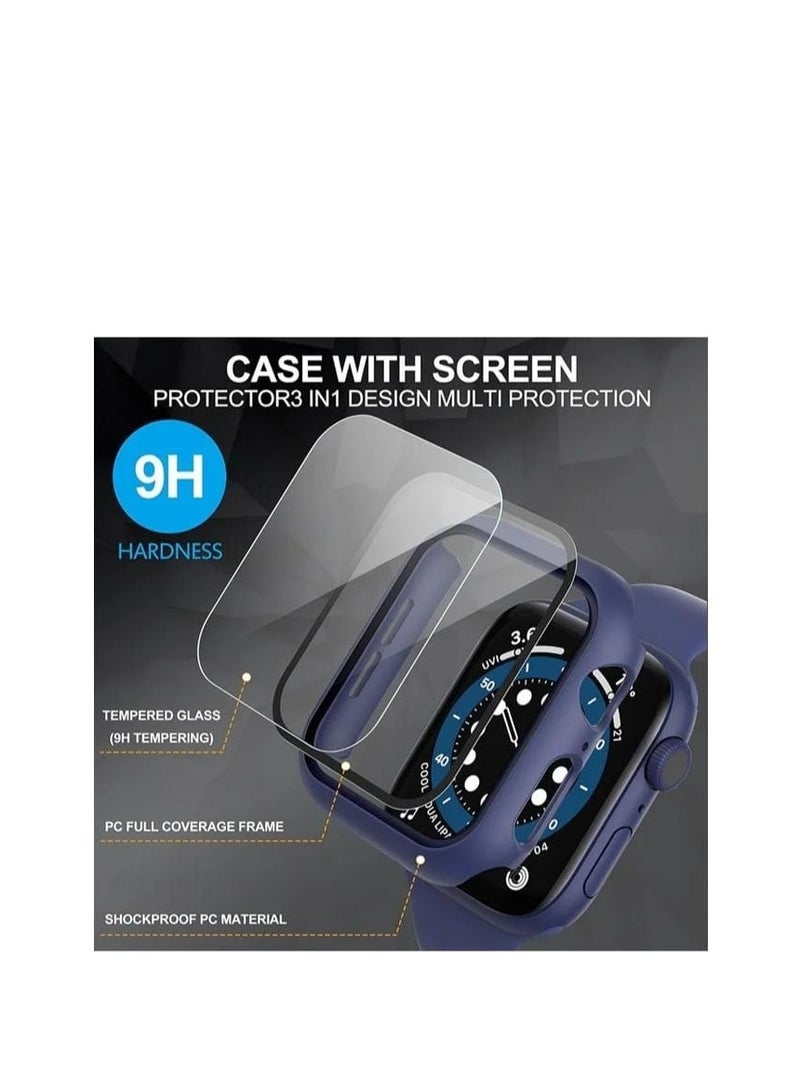 Watch Series 10 42mm Case with Tempered Film Screen Protector – Full Protective Hard PC Bumper with Touch-Sensitive HD Cover (Blue)  - Image 3