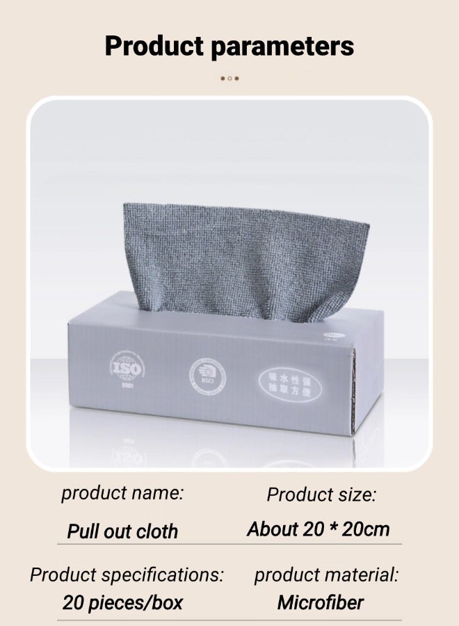 Kitchen Cleaning Dishcloth, Reusable Microfiber Cleaning Cloths Super Absorbent Multi-purpose Kitchen Towel Washable Cleaning Rag For Home, Kitchen and Car (Grey, 20PCS/Box) - Image 2