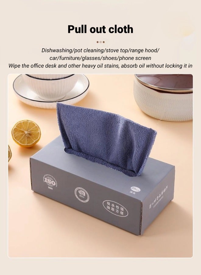 Kitchen Cleaning Dishcloth, Reusable Microfiber Cleaning Cloths Super Absorbent Multi-purpose Kitchen Towel Washable Cleaning Rag For Home, Kitchen and Car (Grey, 20PCS/Box) - Image 5