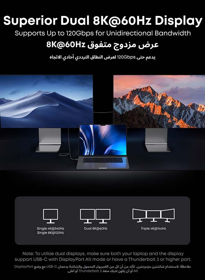 Prime TB5 Cable, 3.3 FT USB C to USB C, 240W Charging Thunderbolt 5 Cable, 80Gbps Data Transfer, Supports 8K/4K Displays, for iPhone 17/16 Series, MacBook Air, and More (Thunderbolt 5-Certified) - Image 4