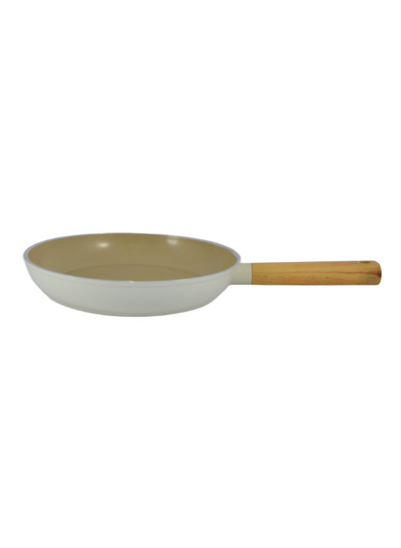 Homemaker Swiss Crystal High Quality Ceramic Coating Non-Stick Frypan - 26cm - Natural Wood Handle - Beige - Image 1