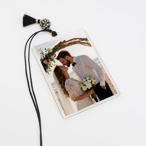 ORIESSE Car Picture Frame,Rear View Mirror Hanging Car Charms,2.5"×3.5" Acrylic Picture Holder with Beads and Tassel,Cute Personalized Photo Frame Gift for Women Teens - Image 4