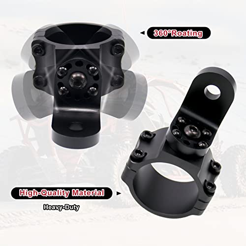 RYANSTAR RACING 360° Roating UTV Mount Bracket Flag Mount Whip Light Mount Fits for 1.75-2inch Roll Bar Compatible with Polaris RZR Can Am Commander Polaris RZR 900 1000 XP Pro Talon 1000 - Image 4
