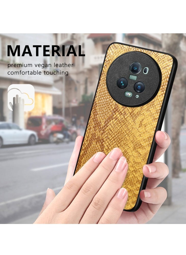 Generic - For Honor Magic 5 Pro Snakeskin Leather Back Cover Phone Case(Brown) - Image 1