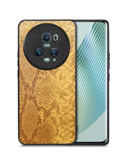 For Honor Magic 5 Pro Snakeskin Leather Back Cover Phone Case(Brown)