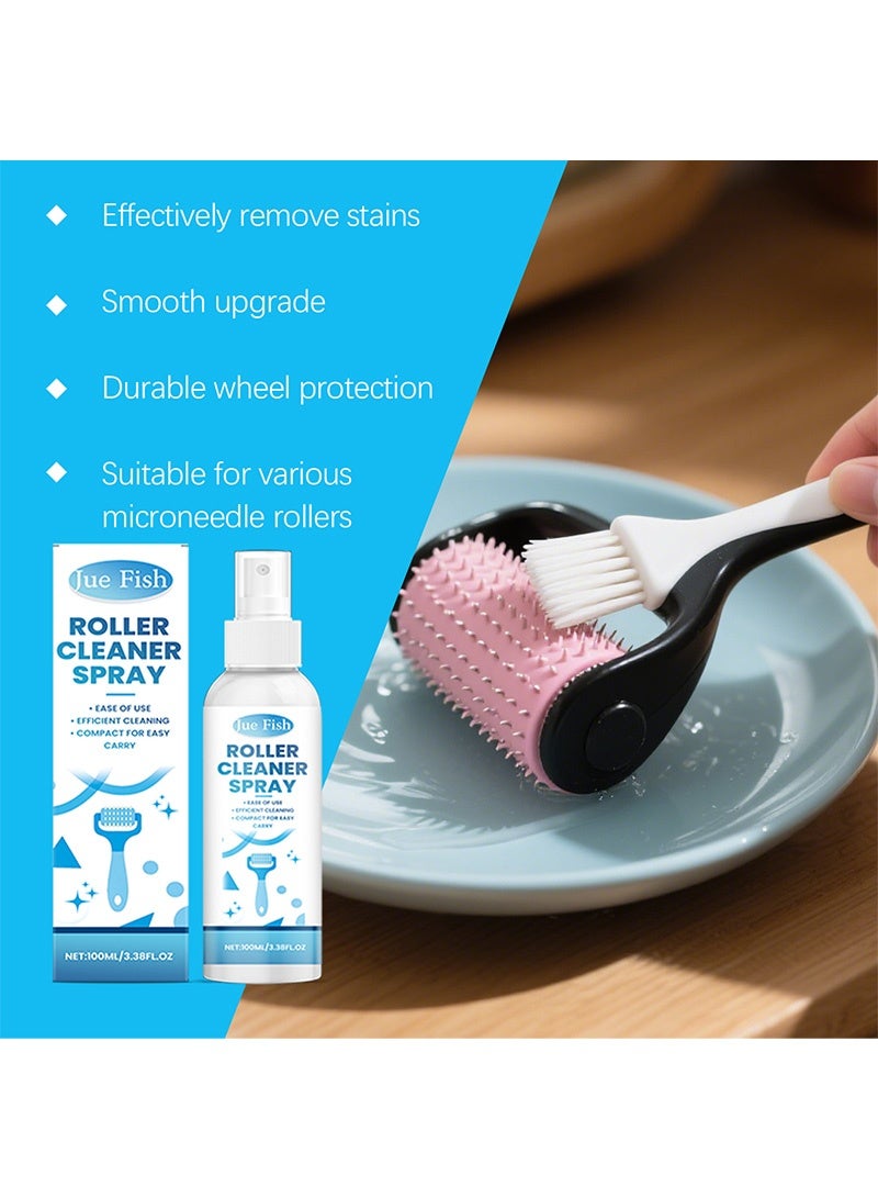 JUE FISH Microneedling Roller Cleaner & Sanitiser Spray, Alcohol Spray for Derma Roller, Disinfectant Spray for Derma Roller, Sterilising Spray for Microneedles, Beard Rollers, Face Toning Devices 100ml - Image 2