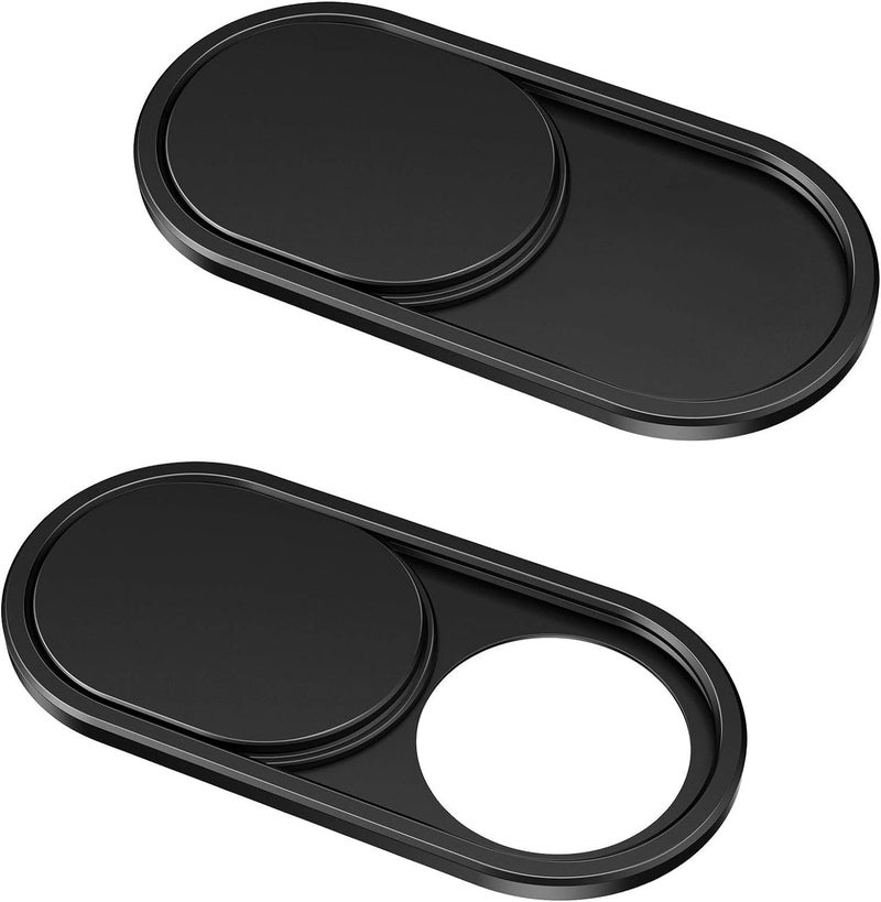 CloudValley Webcam Cover Slide[2-Pack], 0.023 Inch Ultra-Thin Metal Web Camera Cover for Macbook Pro, iMac, Laptop, PC, iPad Pro, iPhone 8/7/6 Plus, Protect Your Visual Privacy [Black] - Image 1