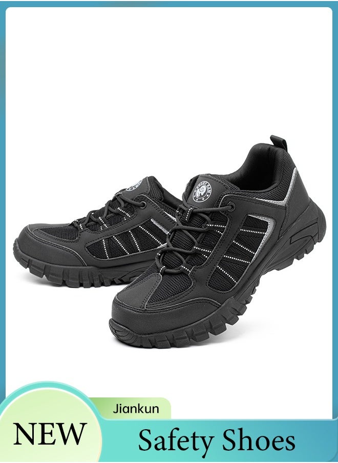 JIANKUN Steel Toe Shoes for Men Lightweight Safety Shoes Comfortable Puncture Proof Slip On Indestructible Work Shoes and Fashion Sneakers.  - Image 1