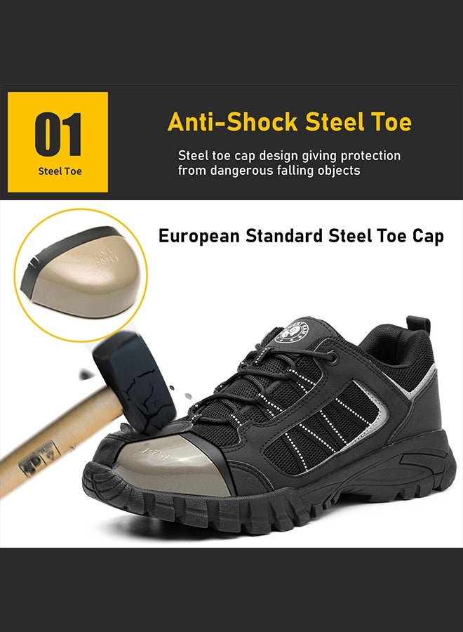 JIANKUN Steel Toe Shoes for Men Lightweight Safety Shoes Comfortable Puncture Proof Slip On Indestructible Work Shoes and Fashion Sneakers. - Image 2