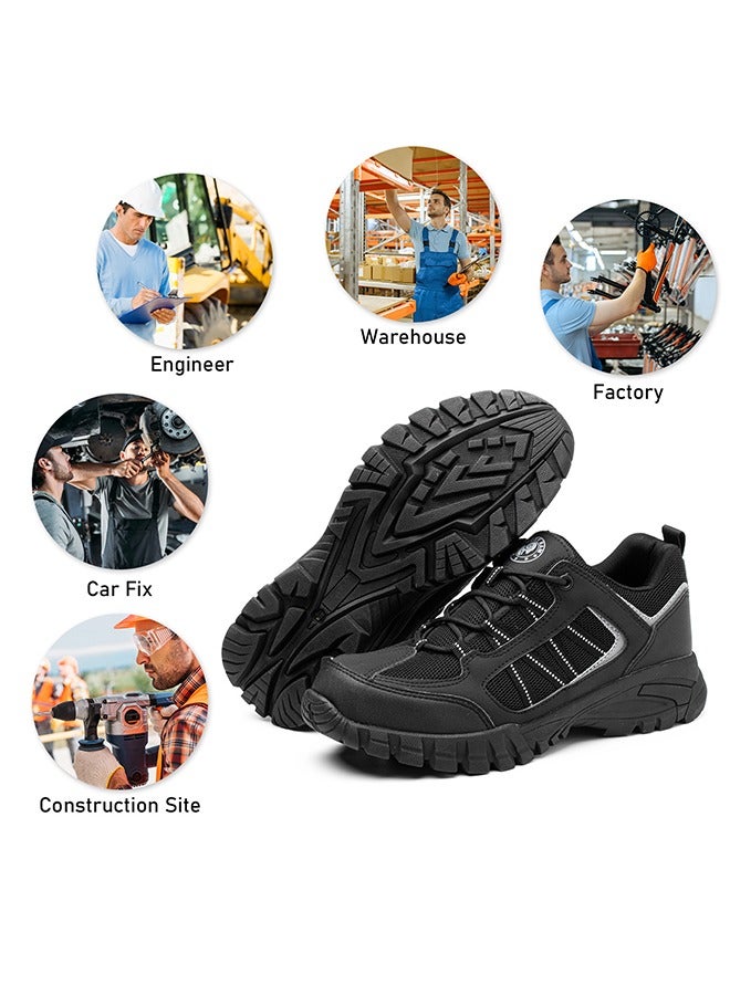 Steel Toe Shoes for Men Lightweight Safety Shoes Comfortable Puncture Proof Slip On Indestructible Work Shoes and Fashion Sneakers.