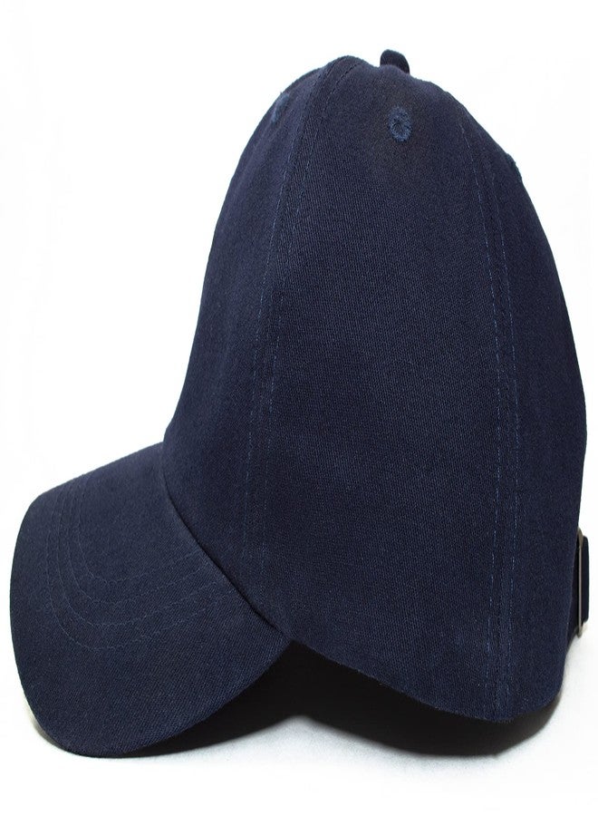 Coreteq Unisex Dad Hat Brushed Cotton Baseball Cap Adjustable Strap with Buckle (Pack of 1) (Navy, Free Size) - Image 4
