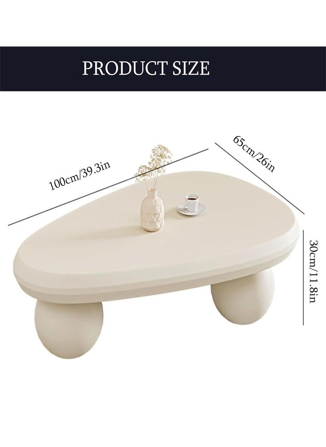 Generic Cloud Coffee Table Irregular Indoor End Table for Living Room Modern Coffee Table Free Shape Coffee Table with 3 Legs,White,120 * 80 * 35cm  - Image 2