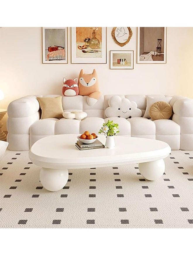 Generic Cloud Coffee Table Irregular Indoor End Table for Living Room Modern Coffee Table Free Shape Coffee Table with 3 Legs,White,120 * 80 * 35cm  - Image 4