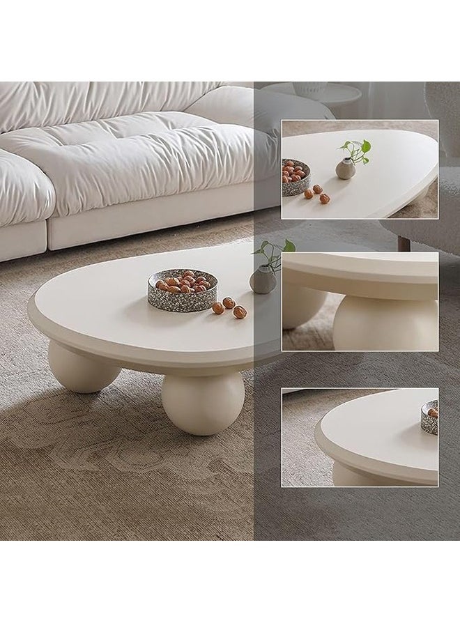 Generic Cloud Coffee Table Irregular Indoor End Table for Living Room Modern Coffee Table Free Shape Coffee Table with 3 Legs,White,120 * 80 * 35cm  - Image 5