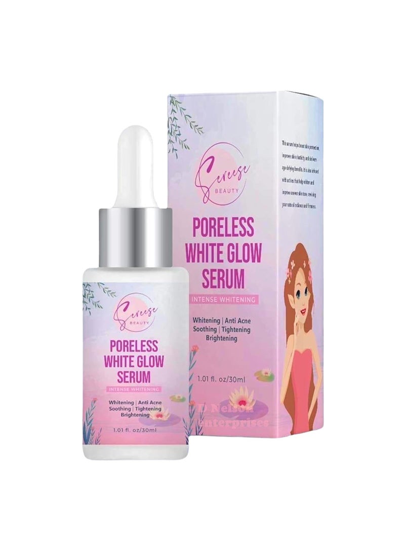 Sereese BEAUTY Poreless White Glow Serum, Intense Whitening, Anti-Acne, Soothing, Tightening, and Brightening Formula for Radiant, Blemish-Free Skin, 30ml  - Image 1
