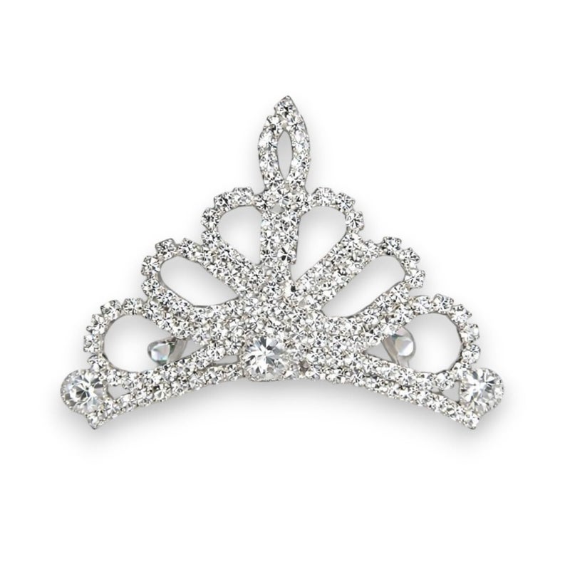ACCESSHER Silver Plated Crystal Tiara for Girls & Women | Bridal Crown for Wedding, Birthday, Prom and Special Ocassion | Princess Look Headband | Tiara For Women & Girls (Design 5) - Image 1