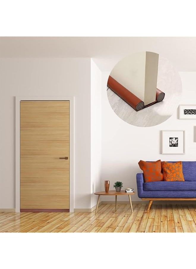 erorex - Door Draft Stopper Under Door Draft Blocker Weather Stripping Noise Blocker Adjustable Door Sweeps Sound Proof Pu Leather Under Door Draft Excluder 90Cm Long - Image 1