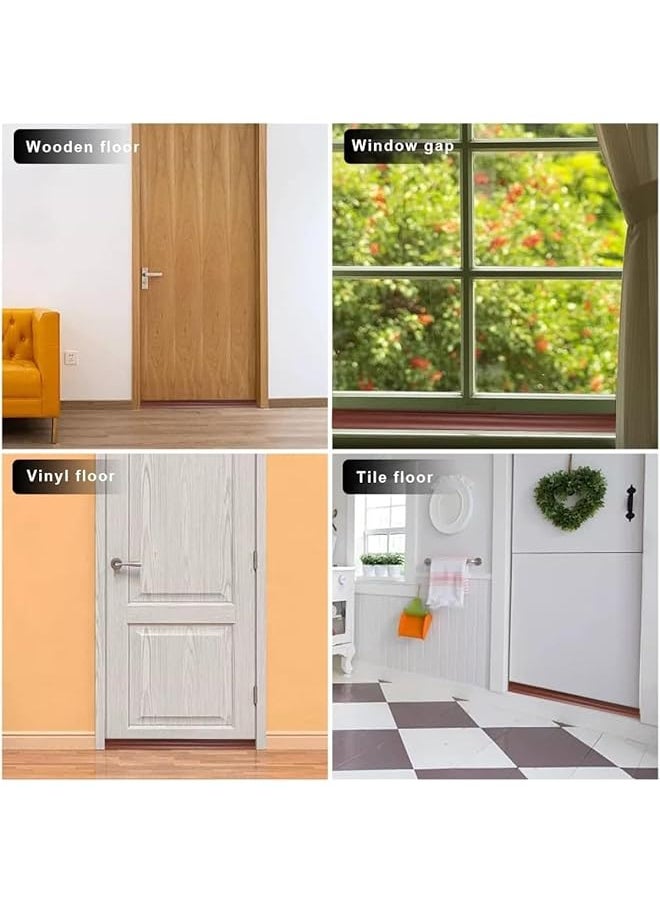 erorex - Door Draft Stopper Under Door Draft Blocker Weather Stripping Noise Blocker Adjustable Door Sweeps Sound Proof Pu Leather Under Door Draft Excluder 90Cm Long - Image 1