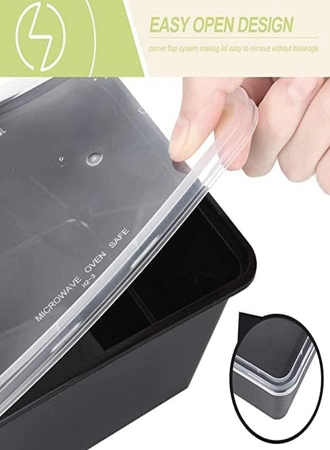 Microwave Insulated Healthy Food Storage Containers with Lids (1000ml) 10 pieces