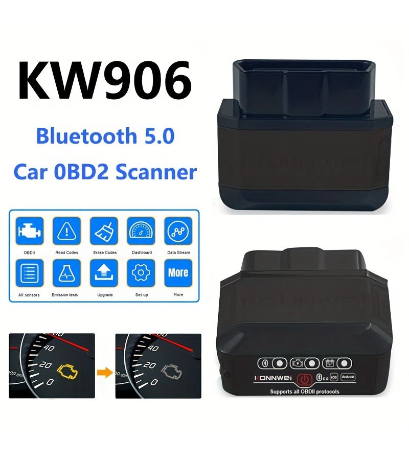 OBD2 Wireless Scanner 5.0 ELM327 V1 5 Diagnostic Tool Red For Android iOS - Image 3