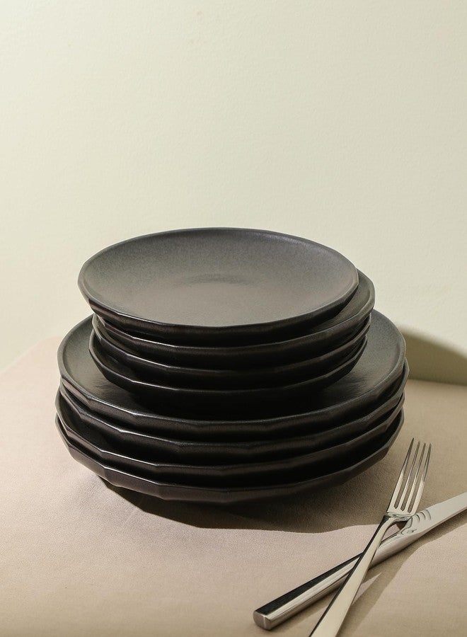 Stone Lain Rio 4-Piece Dinner Plate Set Stoneware, Black - Image 4