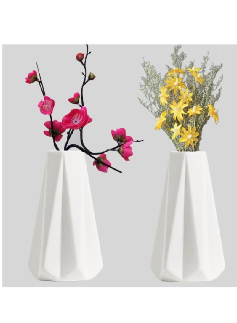 Bluejw Milk White Coloured Chinese Ceramic Vase Simple Style Suitable for Living Room Dining Table Living Room Bedroom And Other Places Of Life Scene Placement Use - Image 1