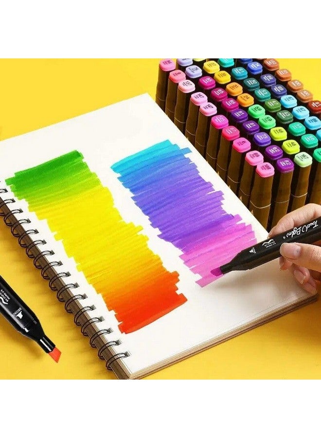 Amitasha 60 Pc Dual Tip Art Markers Pen Set Double-Sided Chisel Tip Sketch Pen For Drawing Sketch Coloring Fine Line Permanent Markers for Kids Adult - Image 2