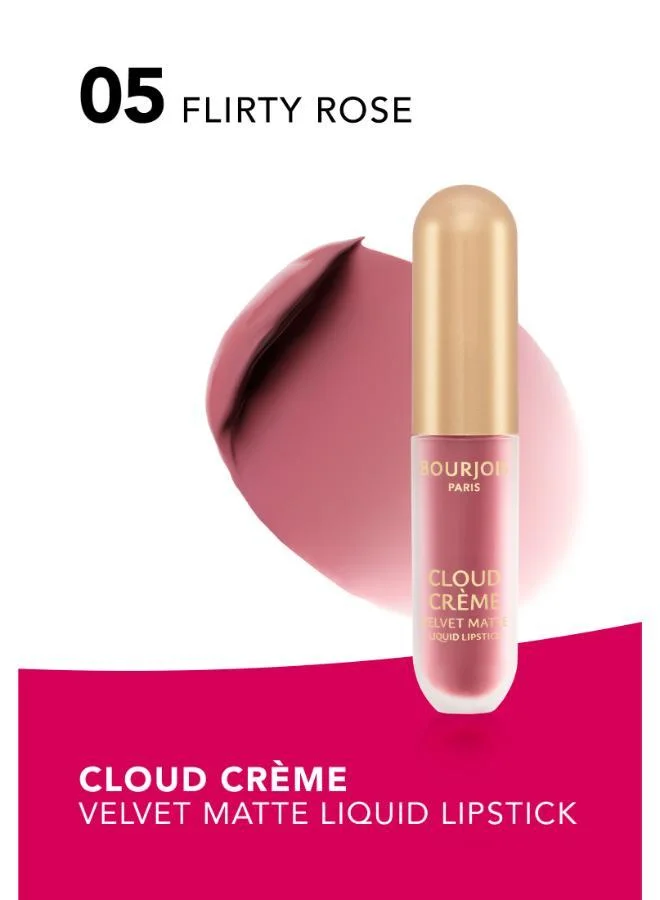 Bourjois Paris Cloud Crème Velvet Matte Liquid Lipstick - 05 - Flirty Rose, 3ml
