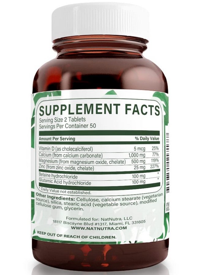 Natural Nutra Calcium Magnesium Zinc Supplement With Vitamin D3 For Bone Strength Health And Healing Gluten Free And Sugar Free Essential Mineral Complex 100 Count (Pack Of 3) - Image 3