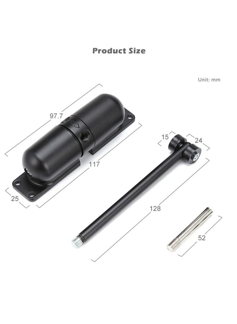 Captaintech Automatic Door Closer,Safety Wheel Roller Spring Door Closer Easy to Install to Convert Hinged Doors to Self-Closing Diecast Construction Black  - Image 2