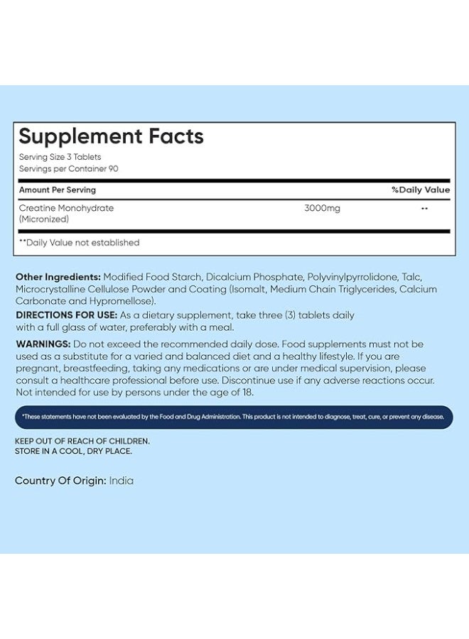 WeightWorld Creatine Monohydrate 3000mg – 270 Tablets | Made in UK | Supports Muscle Strength & Power | Enhances Performance & Endurance | High Potency Formula - Image 5