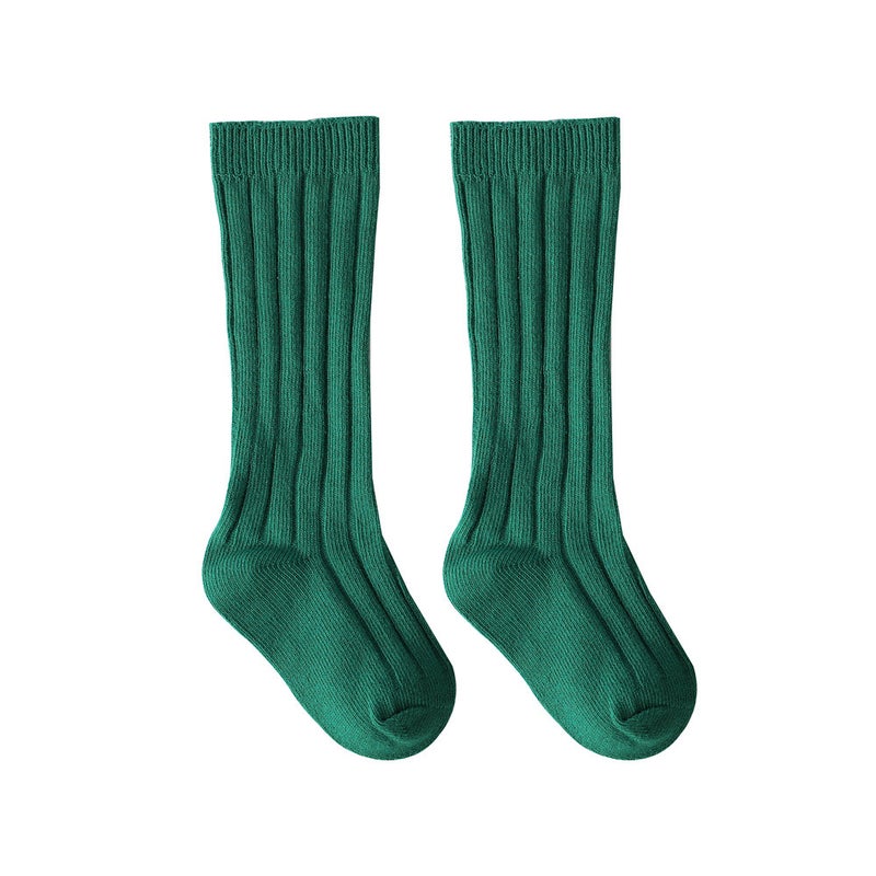 Ins Popular Spanish Kidsren''s Socks Pit Strip Plain Mid-Length Socks Baby Student Sports Socks Breathable - Image 1