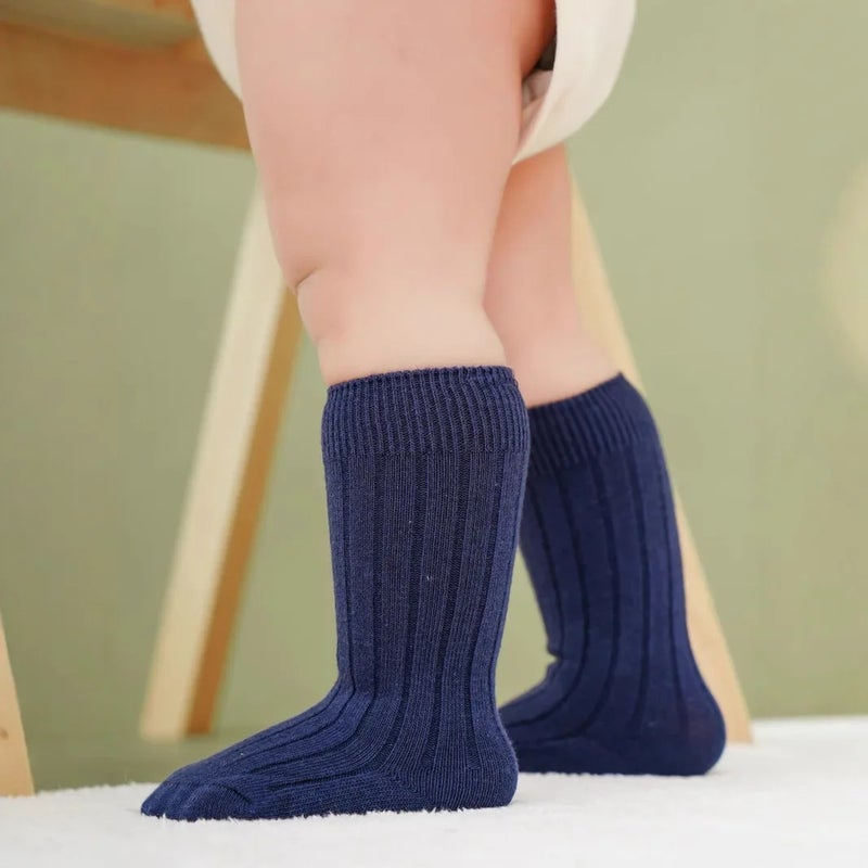 Ins Popular Spanish Kidsren''s Socks Pit Strip Plain Mid-Length Socks Baby Student Sports Socks Breathable - Image 4