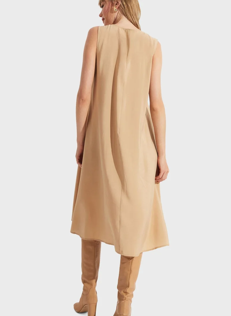 JUNE Sleeveless A-Line Dress