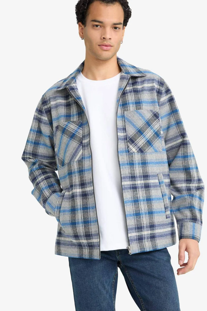 ديفاكتو Regular Fit Flannel Long Sleeve Shirt