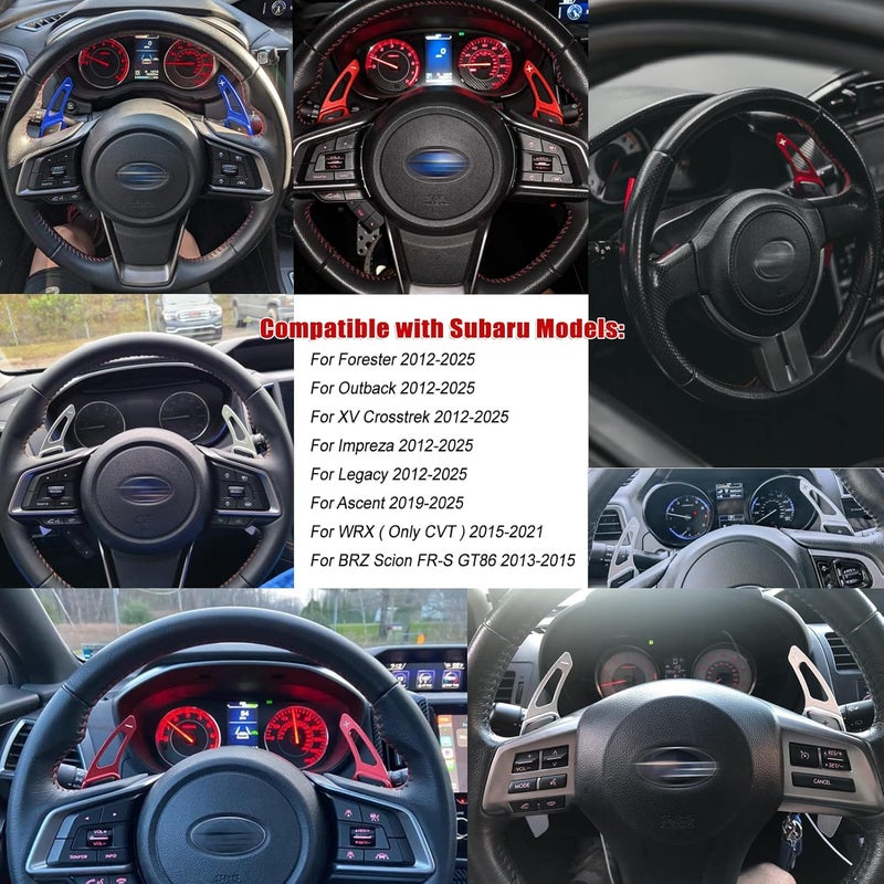 CKE Compatible with Subaru Crosstrek Forester Outback Impreza Legacy Ascent WRX BRZ Scion FR-S GT86 Accessories Car Paddle Shifter Extension Shift Paddle Cover Trims -Red - Image 2