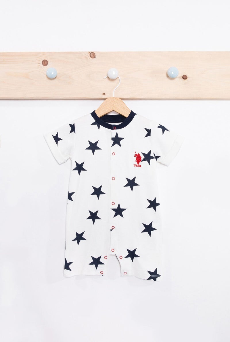 BASE. Polo Assn. Stars Cream Baby Boy Rompers