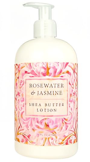 Greenwich Bay Rosewater Jasmine Scented Lotion with Shea Butter  Luxury Spa Botanical Collection  Beautiful Packaging  16 Ounce Bottle