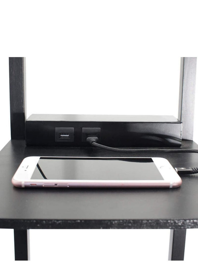 SUZBERRY  3 in 1  Shelf Floor Lamp with 2 USB Ports Shelf & Storage & LED Floor Lamp