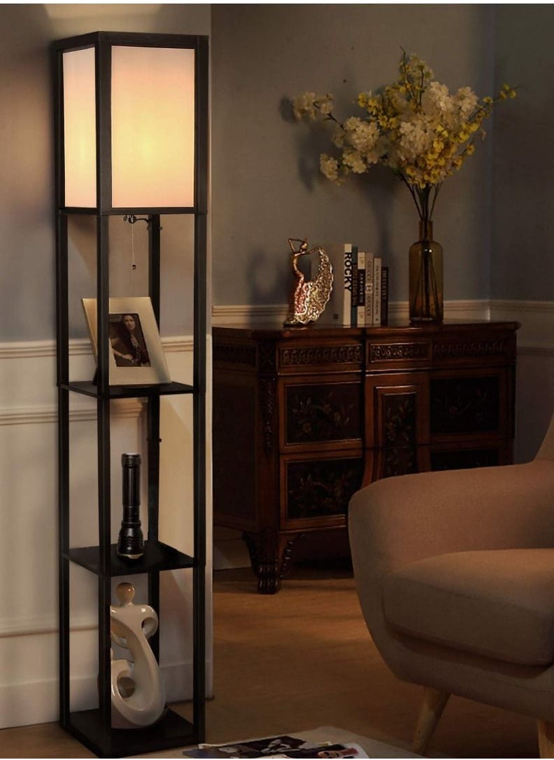 SUZBERRY  3 in 1  Shelf Floor Lamp with 2 USB Ports Shelf & Storage & LED Floor Lamp